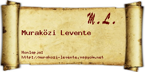 Muraközi Levente névjegykártya